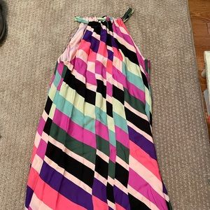 Trina Turk flowy high neck color dress